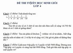 Bài Toán Khó Nhất Lớp 4